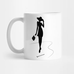 Fashionable woman in a hat Mug